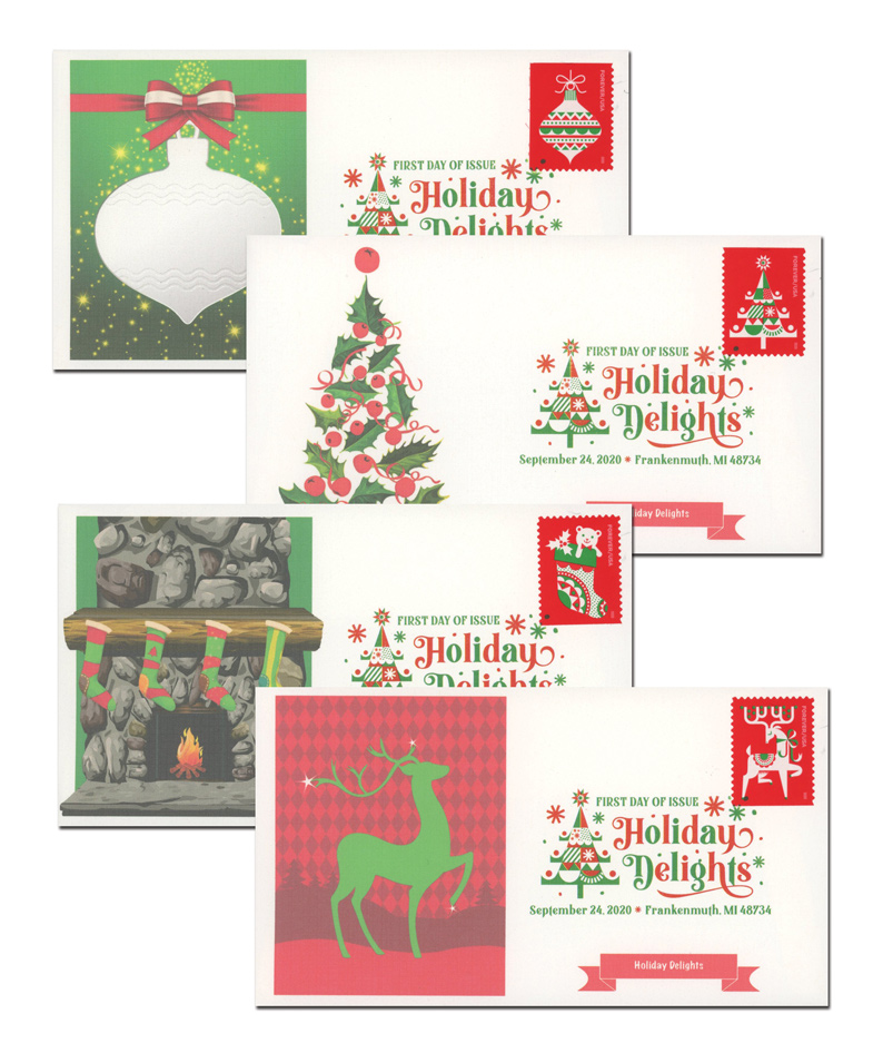US 2020 HOLIDAY DELIGHTS S/A FOREVER CHRISTMAS STAMPS BOOKLET PANE 20  REINDEER