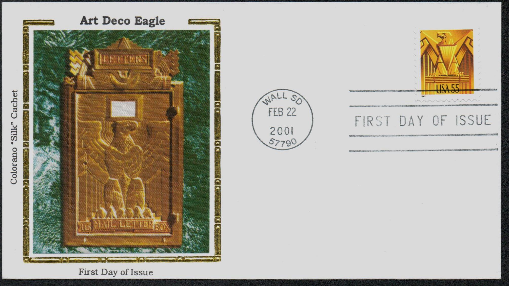 3471 - 2001 55c Art Deco Eagle - Mystic Stamp Company