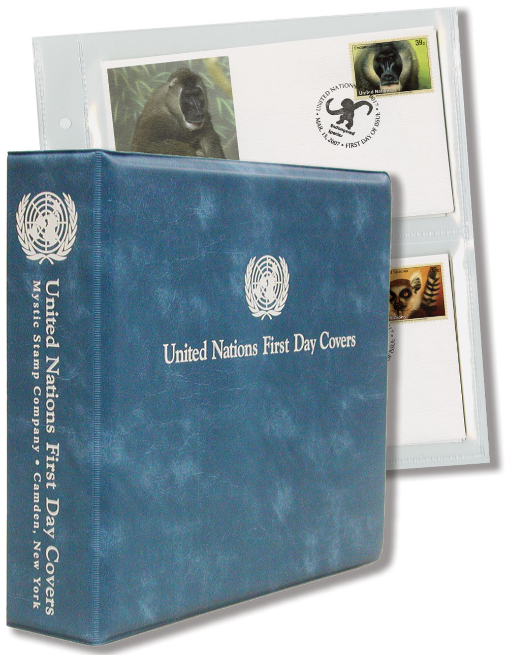 ES970 - United Nations Stamp Collection Binder, 3-Ring 11 x 11 1/2 -  Mystic Stamp Company