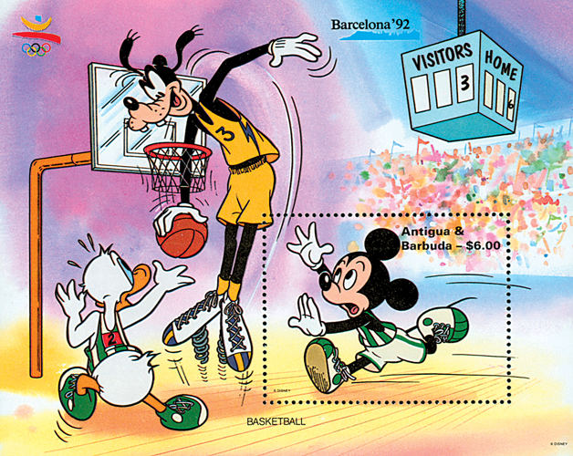 MDS232B 1992 Disney's Barcelona Summer Olympics, Mint Souvenir Sheet