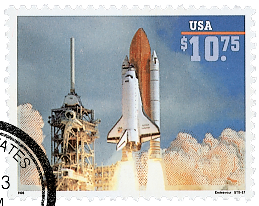 2544A - 1995 $10.75 Endeavor's Liftoff, Express Mail - Mystic 