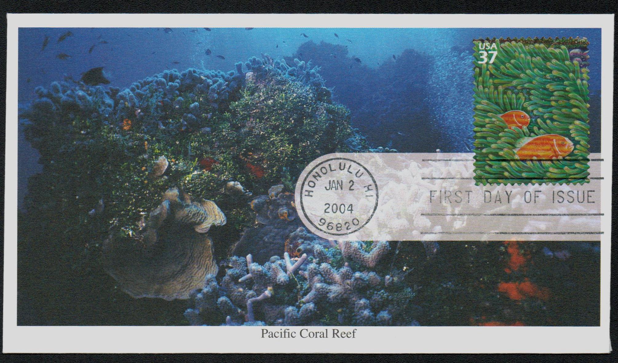 3831f - 2004 37c Pacific Coral Reef: Pink Skunk Clownfish - Mystic ...