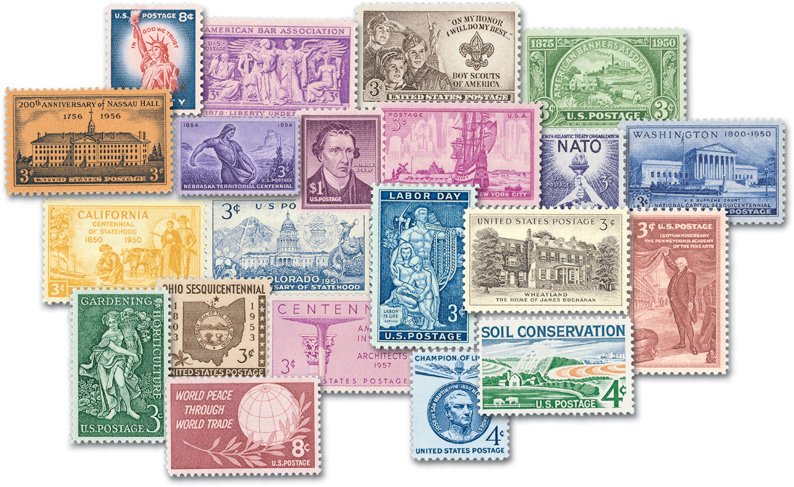 YS1959C - 1959 Complete Commemorative Year Set, 15 stamps - Mystic