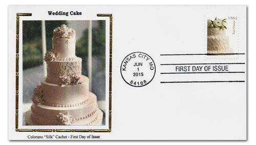 FIVE (5) Two Ounce Wedding Cake stamps