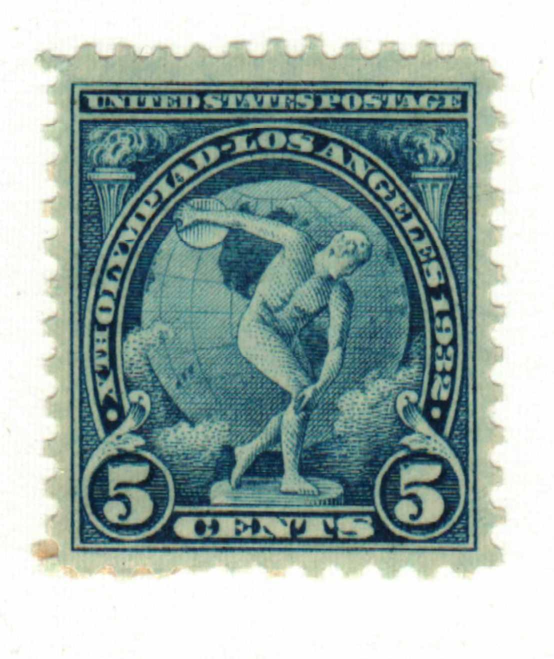 719 - 1932 5c 10th Summer Olympic Games: Discus Thrower - Mystic Stamp  Company