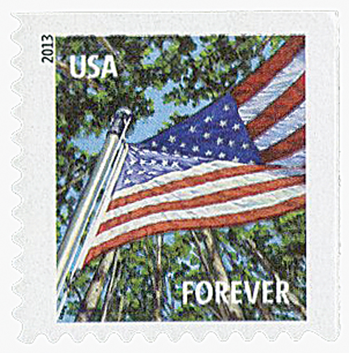 4774 - 2013 First-Class Forever Stamp - A Flag for All Seasons: Winter  (Sennett Security Products, coil) - Mystic Stamp Company