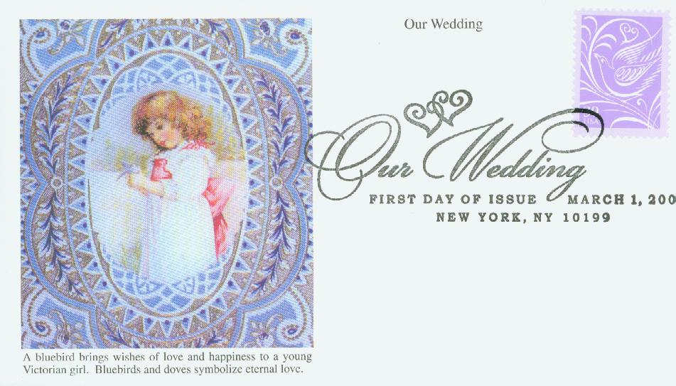 3998 - 2006 39c Wedding Series: Purple Doves - Mystic Stamp Company