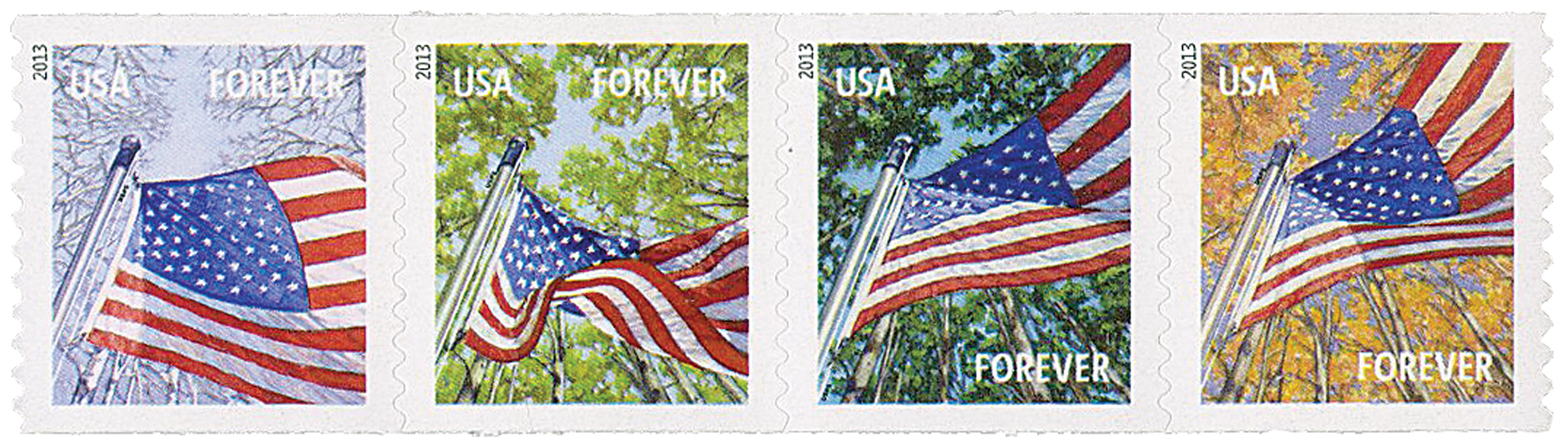 100 Forever Stamps 2013 A Flag for All Seasons USPS First-Class