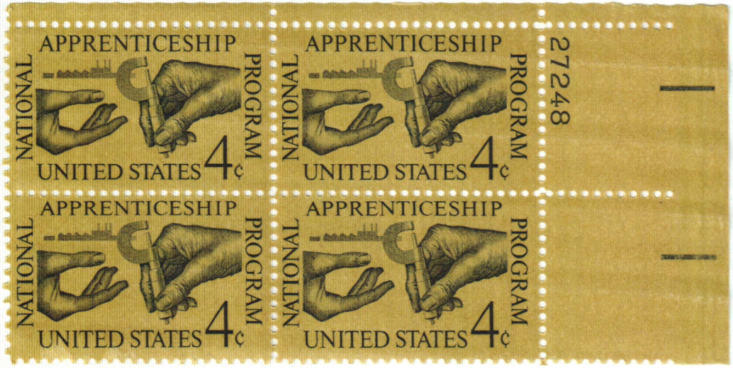 VINTAGE TREASURES ~~ Stamps For Crafting: US Apprenticeship 4c; 30