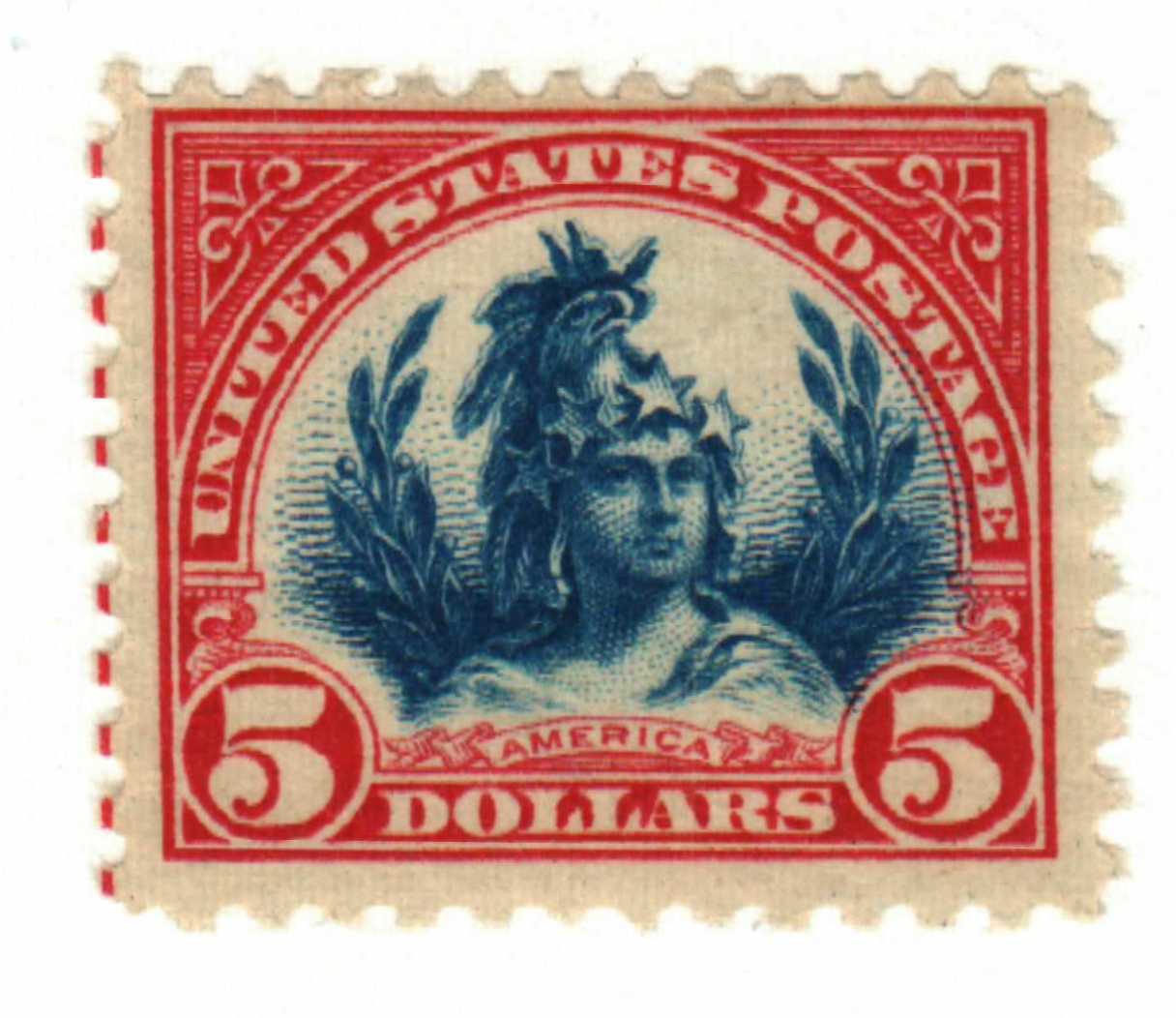 573 - 1922-25 $5 America, carmine and blue - Mystic Stamp Company