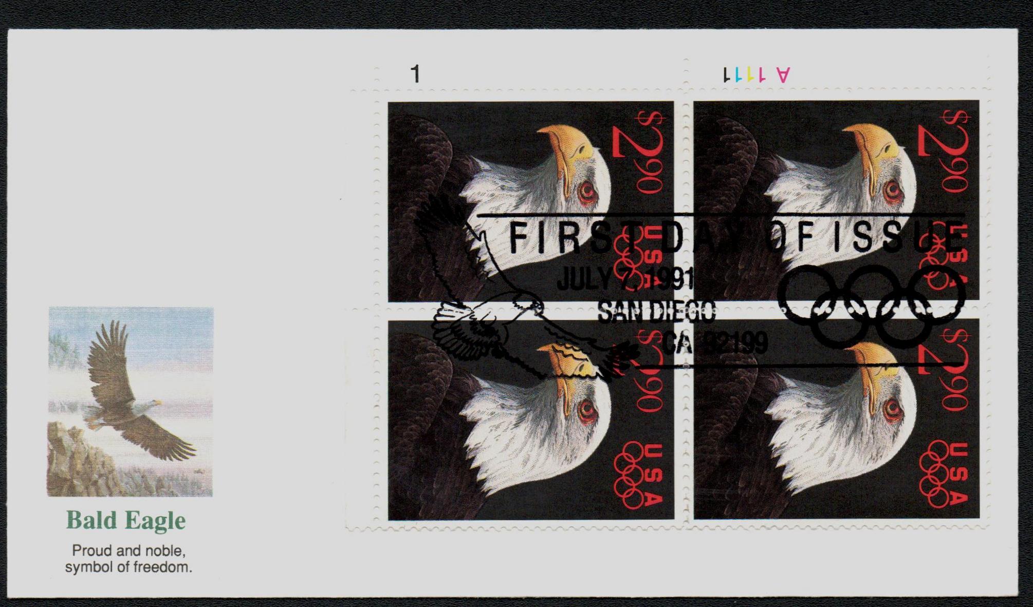 2542 - 1991 $14.00 Eagle, International Express Mail - Mystic Stamp Company