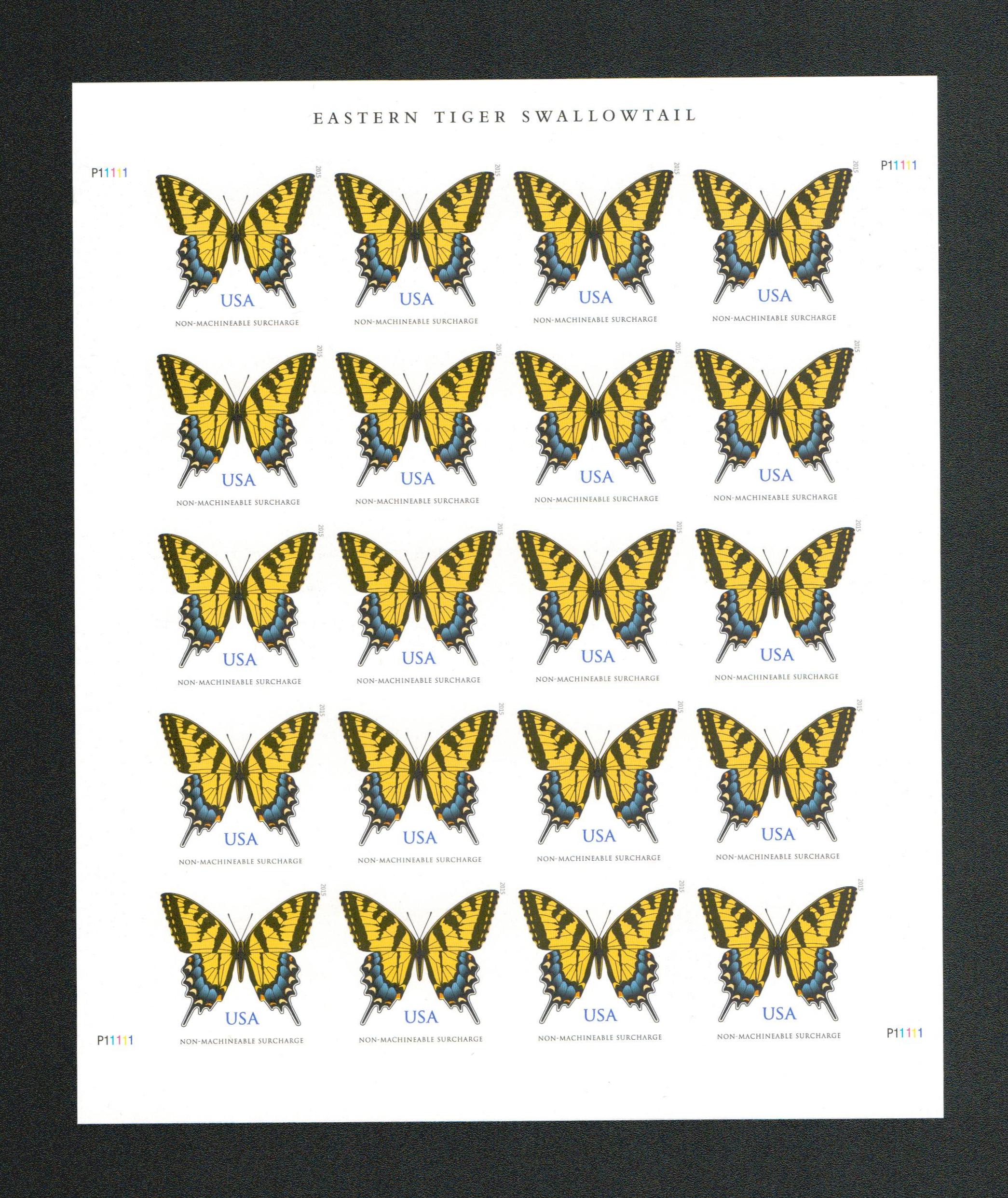 10 Vintage Butterfly Stamps Unused Tiger Swallowtail Butterflies