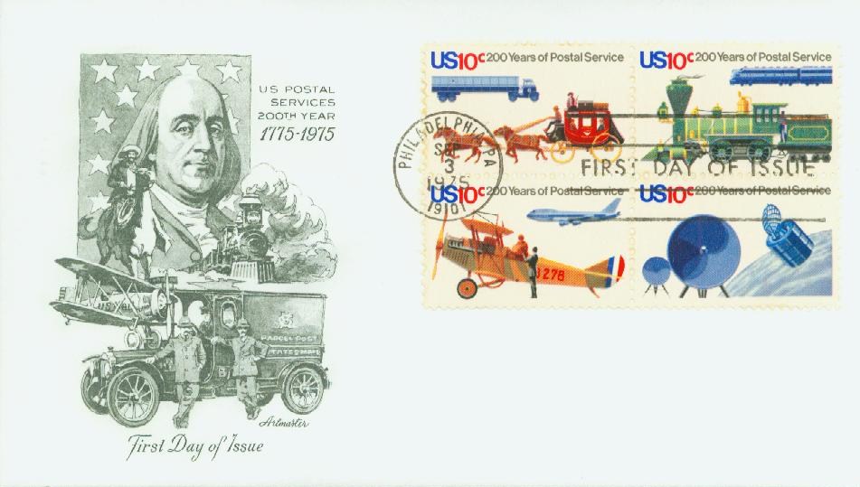 1572-75 - 1975 10c U.S. Postal Service Bicentennial - Mystic Stamp Company