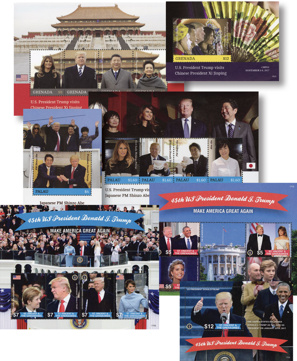 Feuille Souvenir Donald Trump - Grenade 2017 - 4 Timbres Neufs Scott #4237