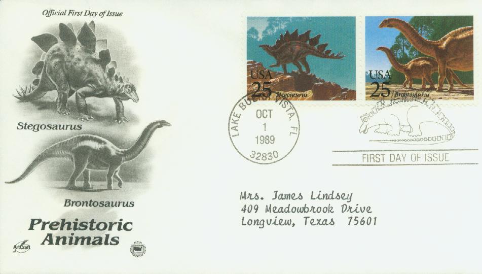  USA 1989 dinosaur stamps