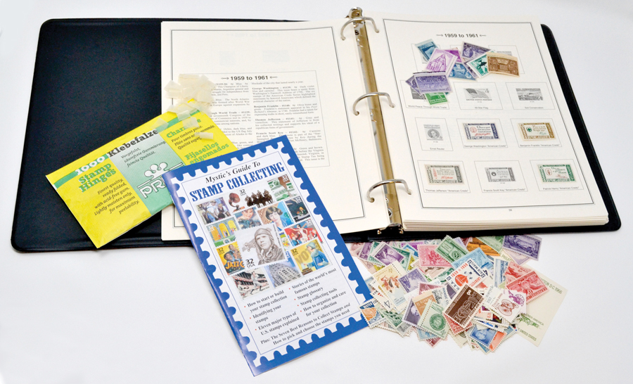 M12286 - U.S. Stamp Starter Kit - includes album, 200 mint stamps