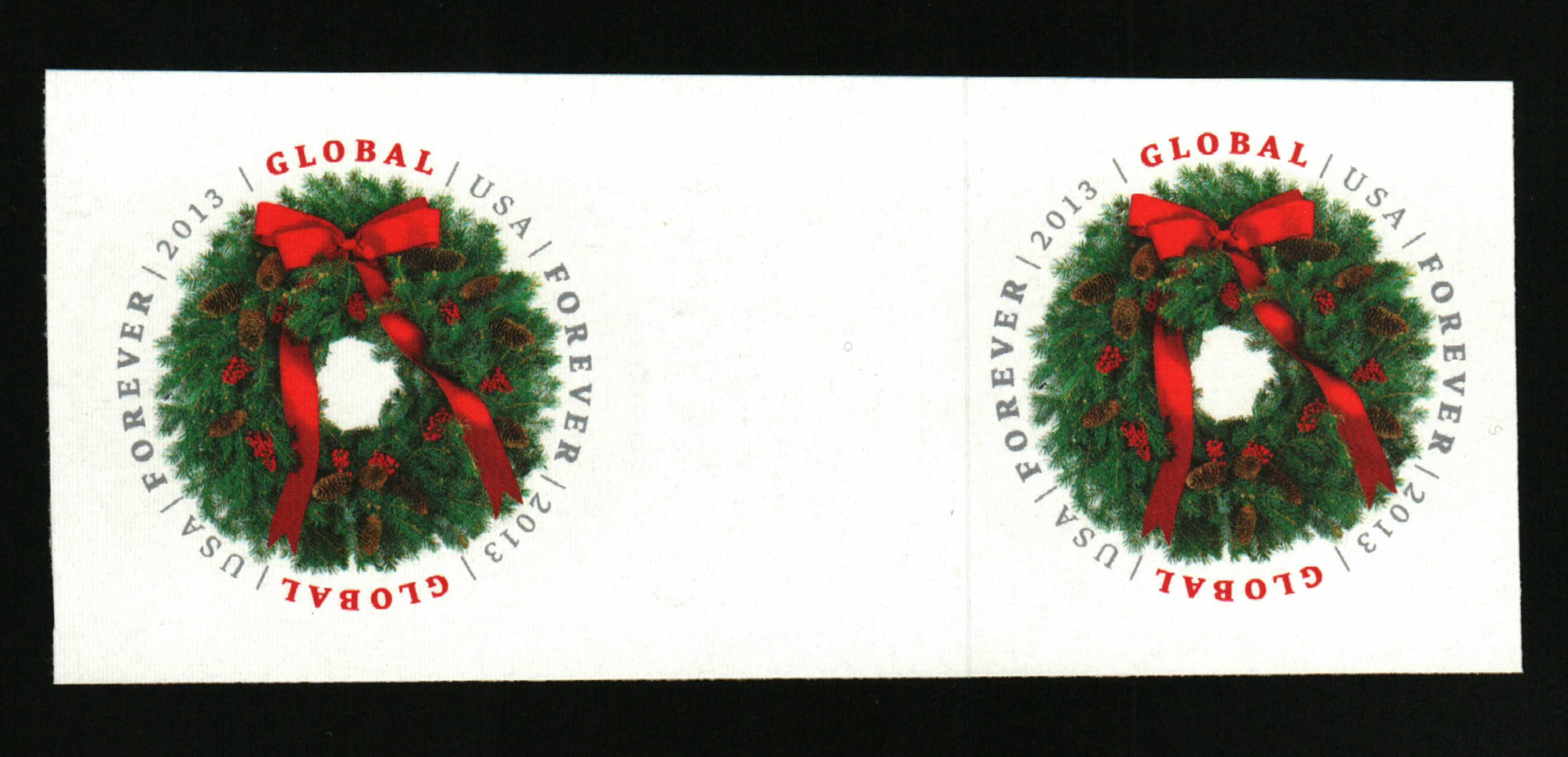 4814 - 2013 Global Forever Stamp - Evergreen Wreath - Mystic Stamp Company