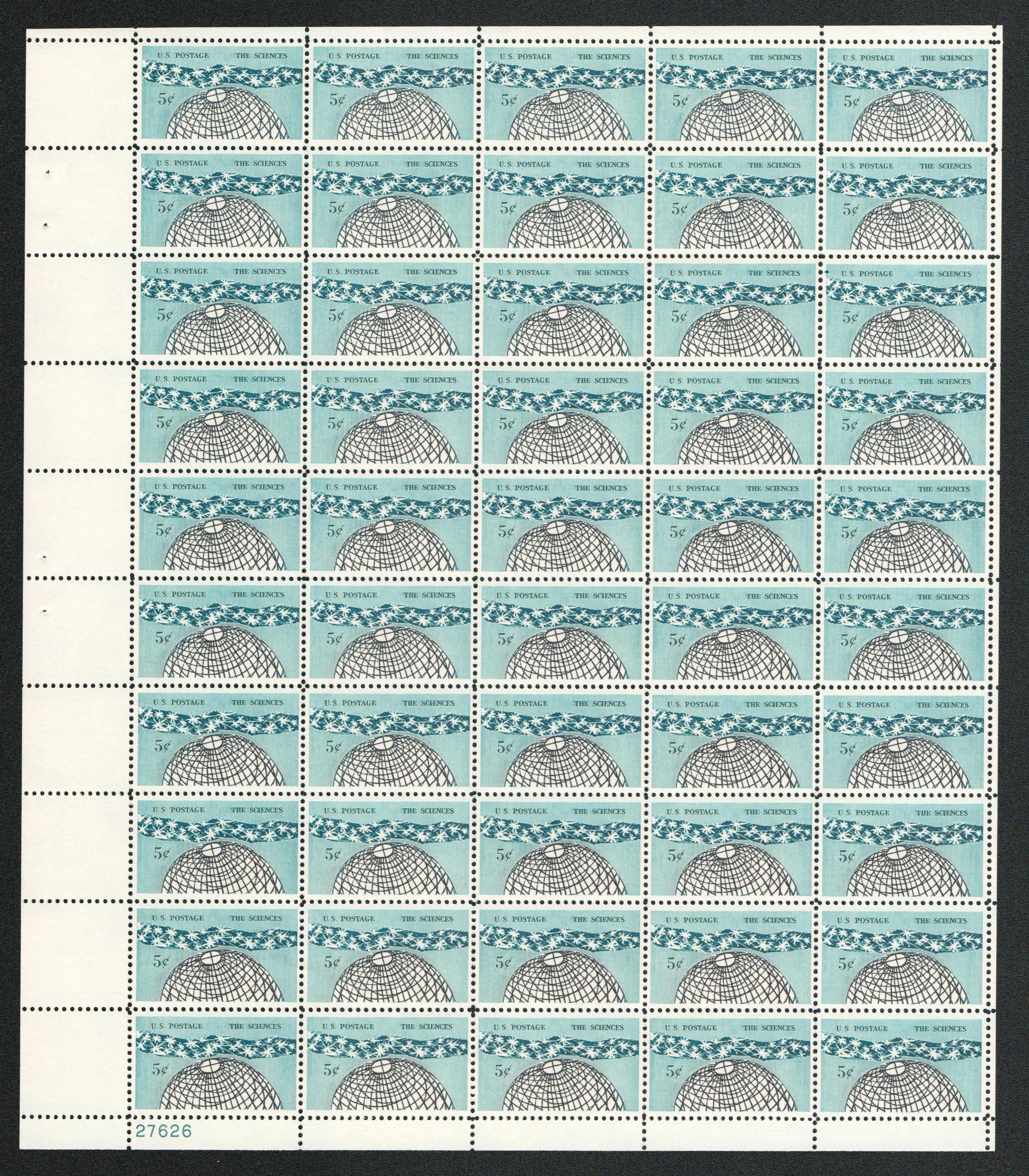 Postage Stamps For Crafting: 1963 5c 'The Sciences'; Blue; 50