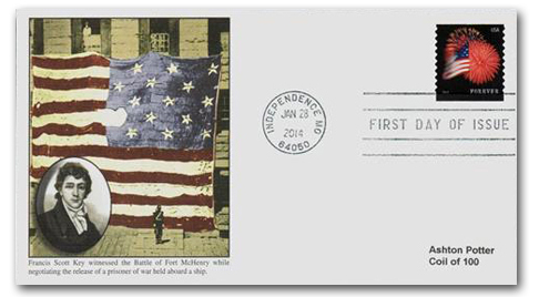 100PCS Forever Stamps Star-Spangled Banner Fireworks