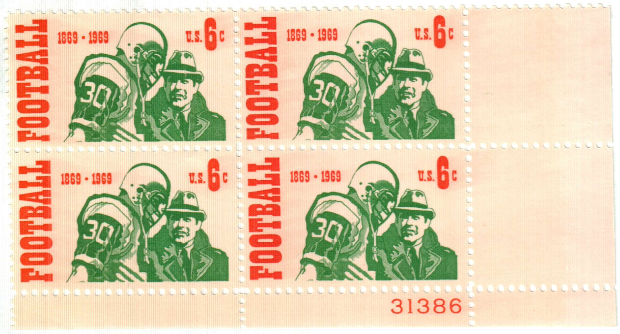 1382 - 1969 6c Intercollegiate Football - Mystic Stamp Company