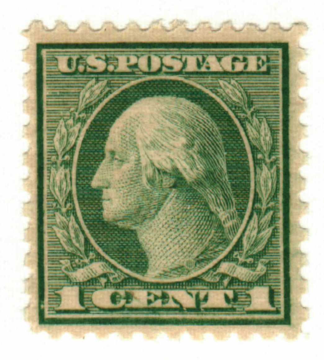 1919-1921 1 cent us postal stamp washington Green used excellent .