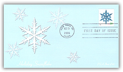 Three 4108b MNH 2-Sided Booklet of 20 $.39 Cent Christmas Snowflake Stamps  2006