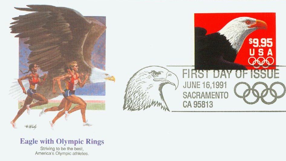 2541 - 1991 $9.95 Eagle, Express Mail - Mystic Stamp Company