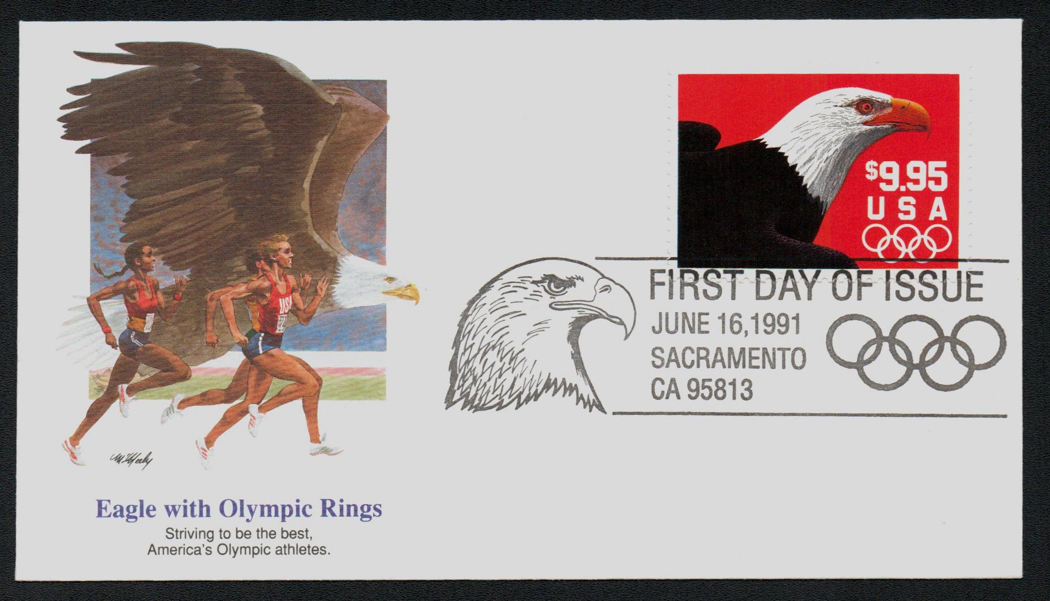 2541 - 1991 $9.95 Eagle, Express Mail - Mystic Stamp Company