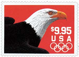 2541 - 1991 $9.95 Eagle, Express Mail - Mystic Stamp Company