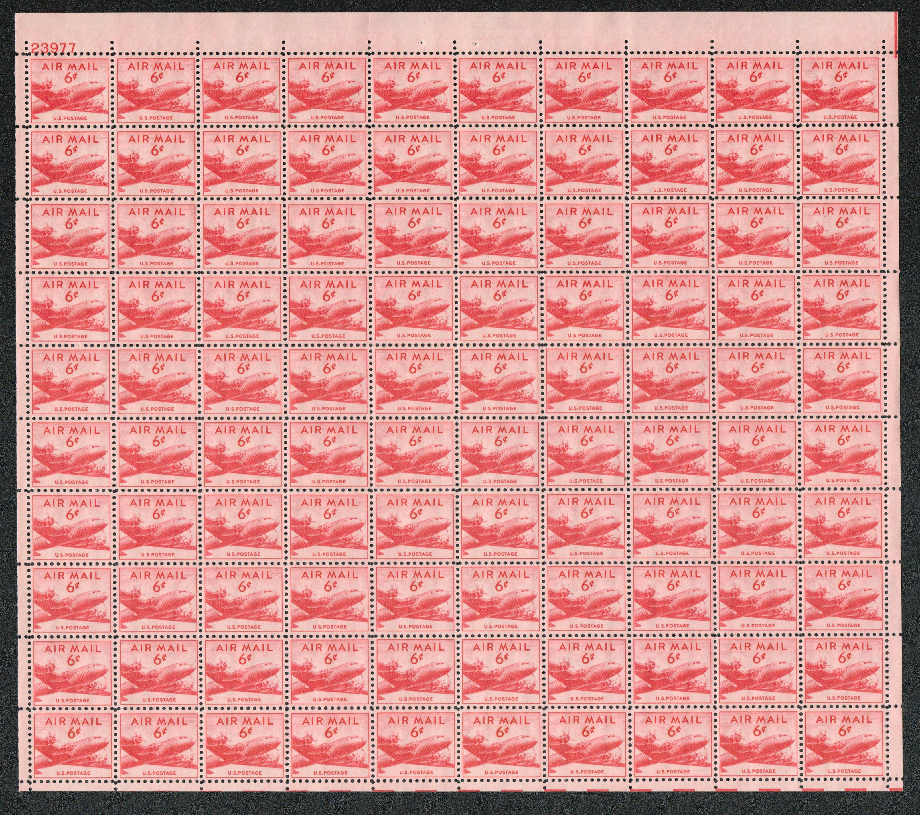 Red Air Mail Stamps  Skymaster (5 Cents Each) — Little Postage House