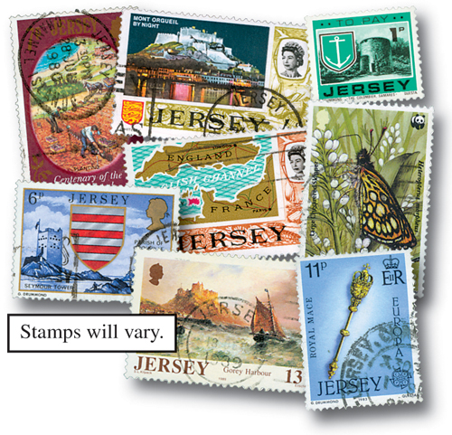 MP1591 - Jersey, 600 Different Stamps - Mystic Stamp Company