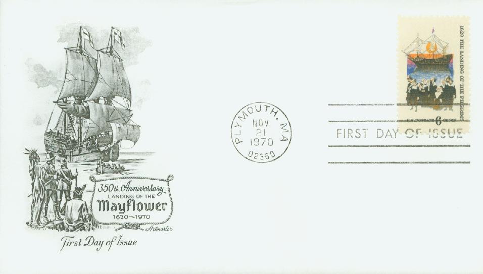 1420 FDC - 1970 6c The Landing of the Pilgrims - Mystic Stamp Company