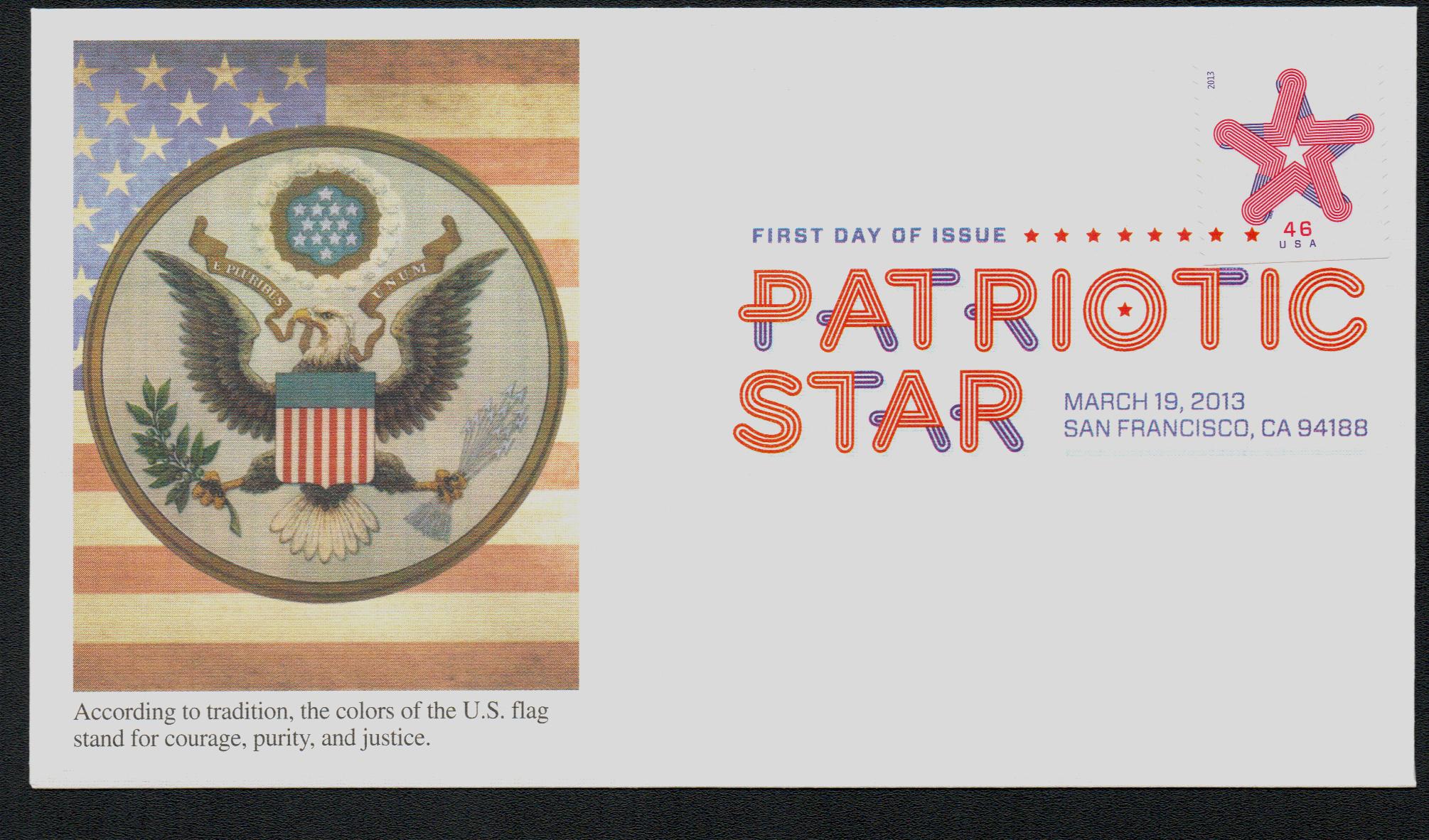 4749 - 2013 46c Patriotic Star - Mystic Stamp Company