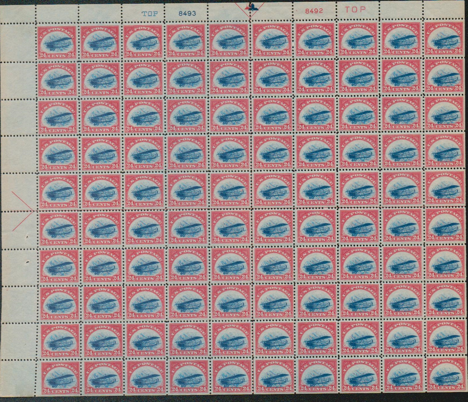 Jenny Airplane Stamp in Blue Color Forever Sheet of Twenty Forever Postage  Stamps Scott 5281