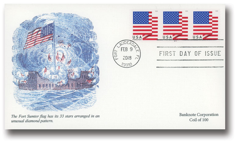 5655 - 2022 First-Class Forever Stamp - Flags (Banknote Corporation of  America, Coil of 3k & 10k) - Mystic Stamp Company