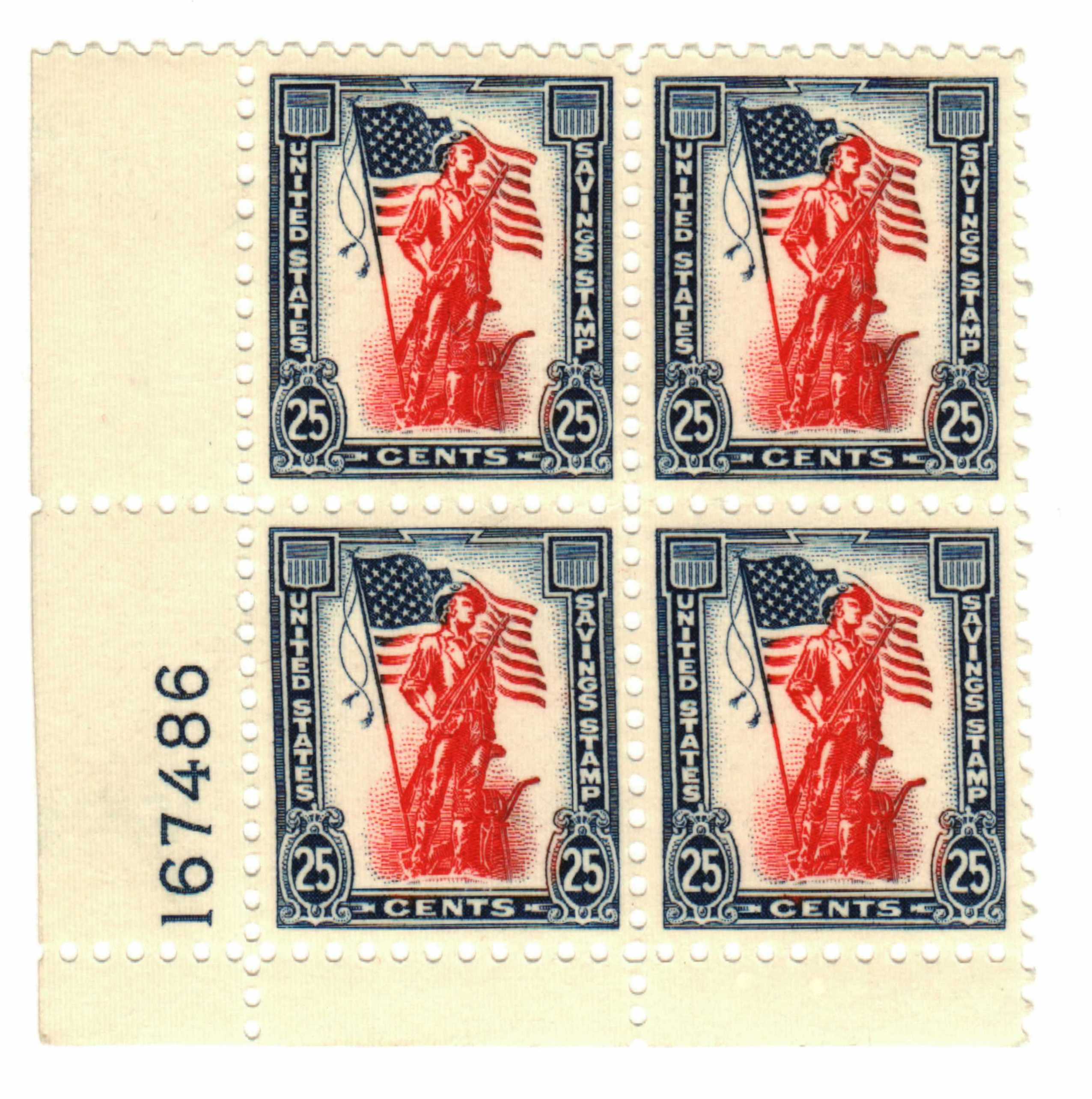 S7 - 1961 25c Savings Stamps - no watermark, dark blue - Mystic Stamp ...