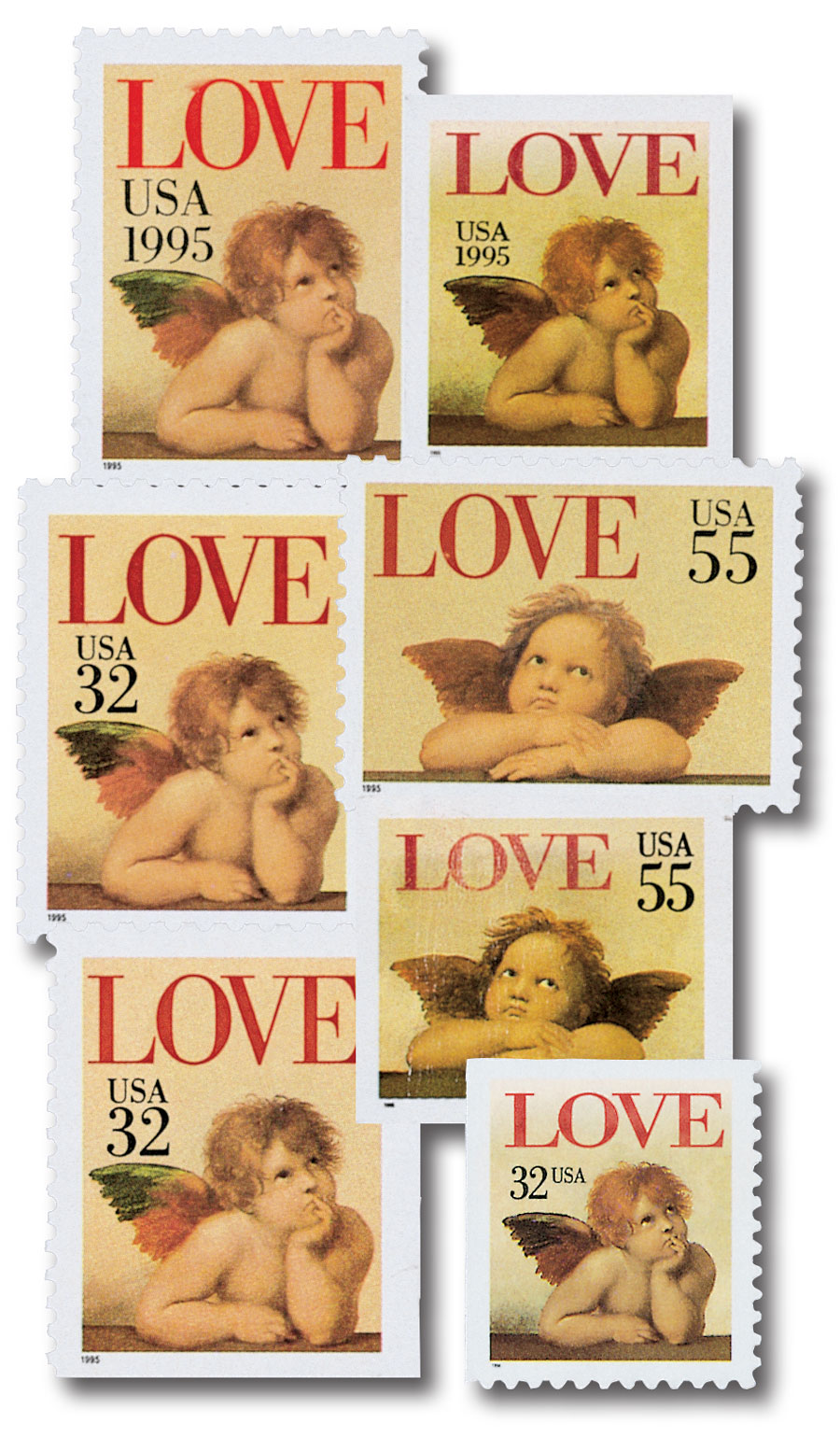 10 Vintage Love Stamps Unused Postage - The Very First LOVE Stamp