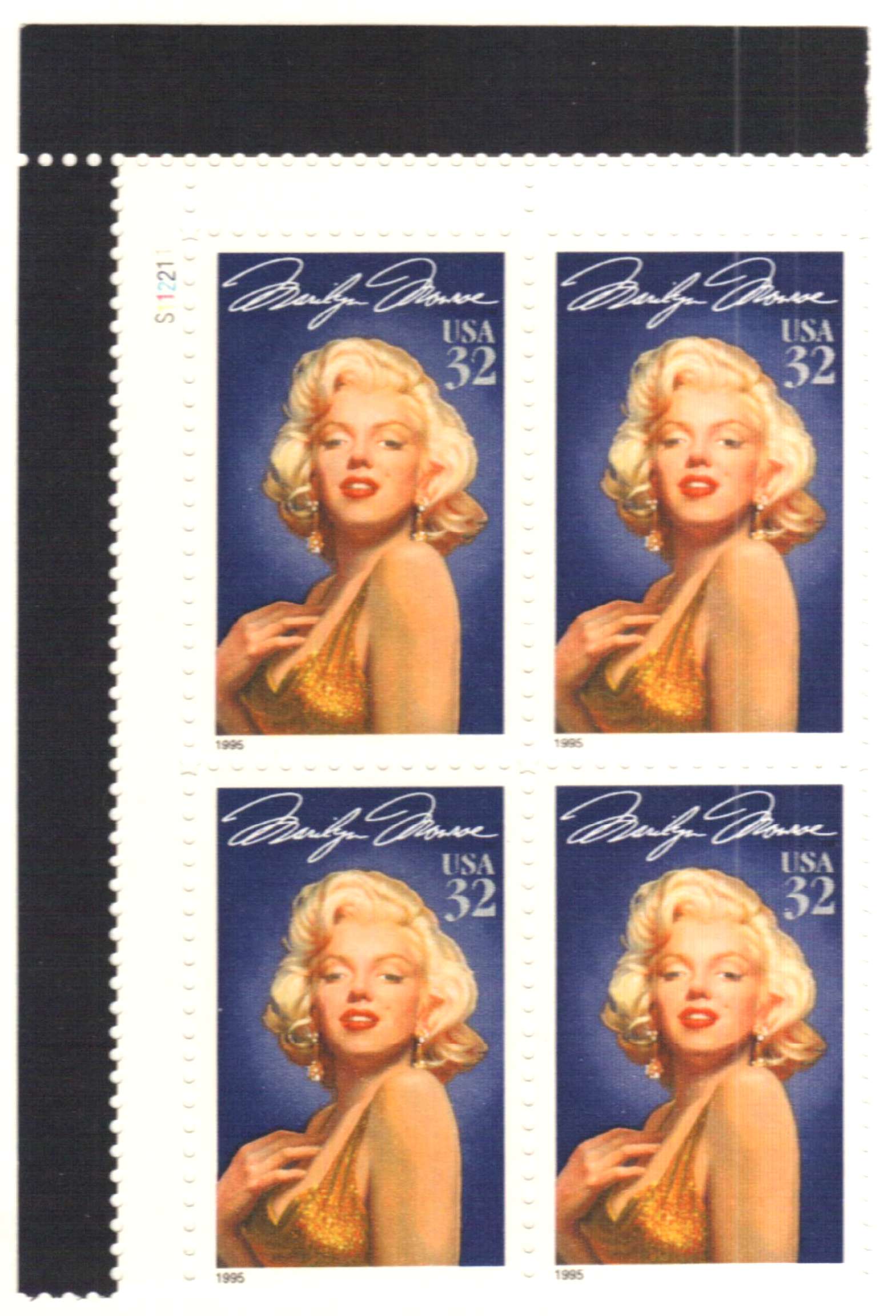 2967 - 1995 32c Legends of Hollywood: Marilyn Monroe