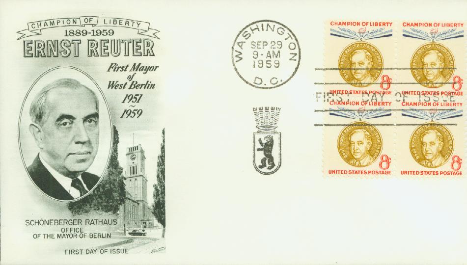 Ernst Reuter Full Sheet of 72 Vintage Unused US Postage Stamps