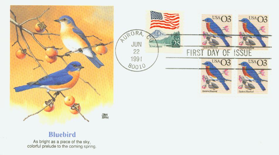 TWENTY 3c Eastern Bluebird Stamps Unused US Postage Stamps 