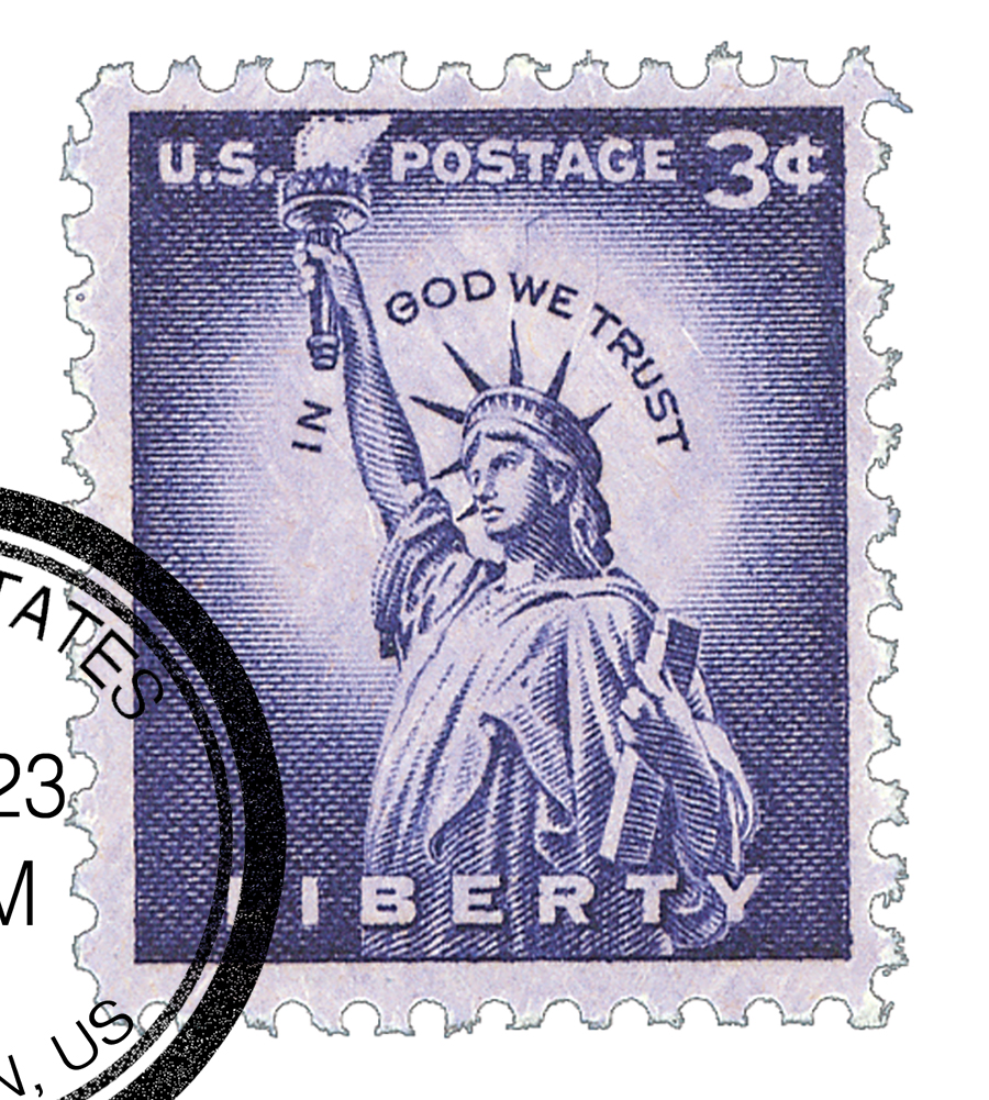 1057 - 1956 Liberty Series Coil Stamps - 3¢ Statue Of Liberty