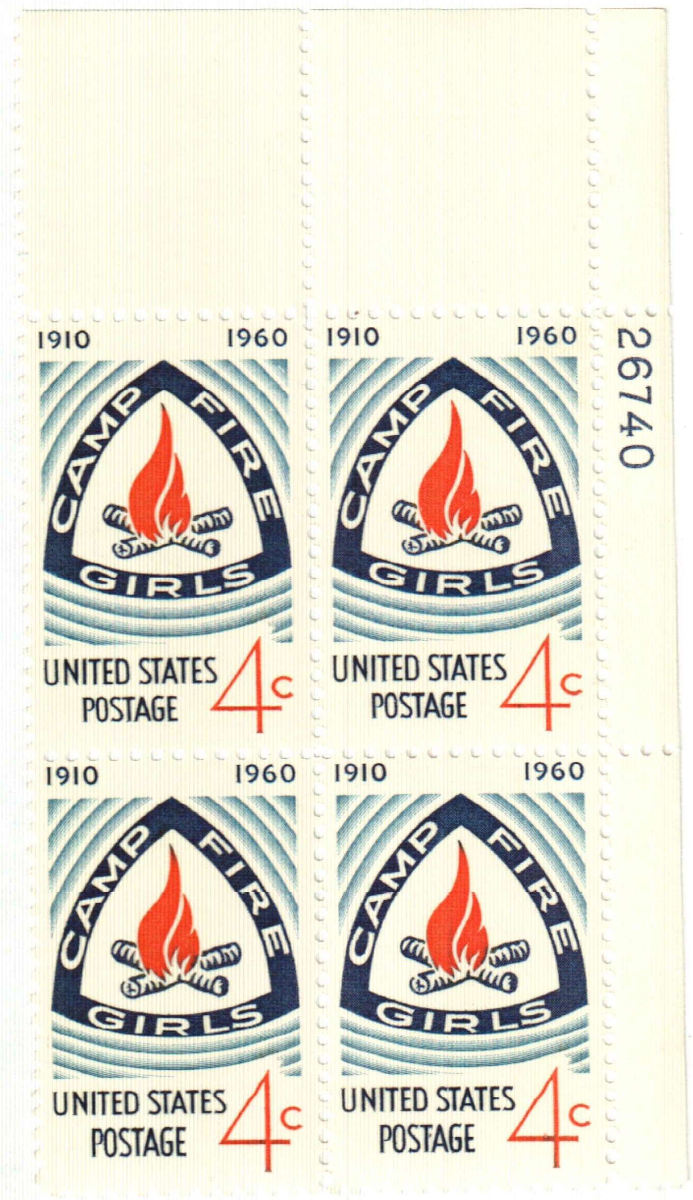 Girl Scouts 4c Unused Vintage 1962 Postage Stamps for Mailing