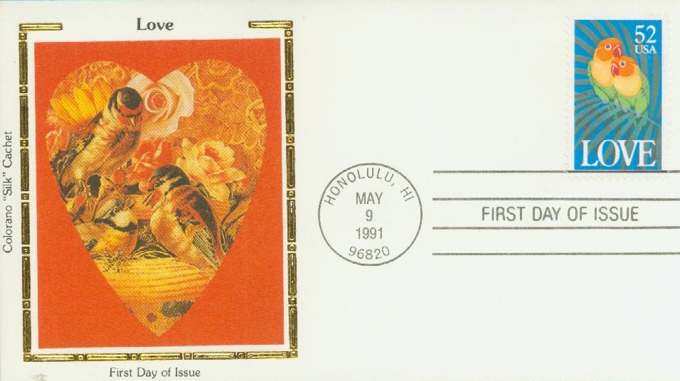 55868 FDC - 1991 Love Sheet 52c Proofcard