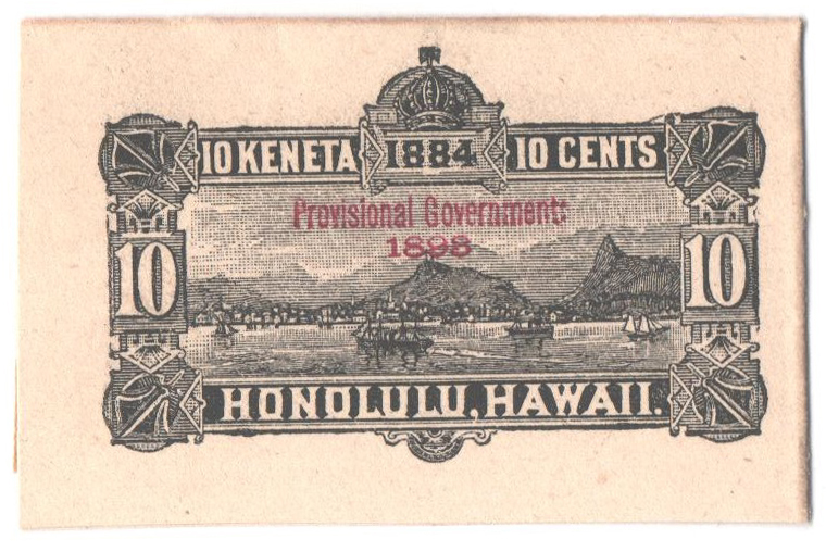 HU14 1893 10c Hawaii Stamped Envelope, black Mystic Stamp Company