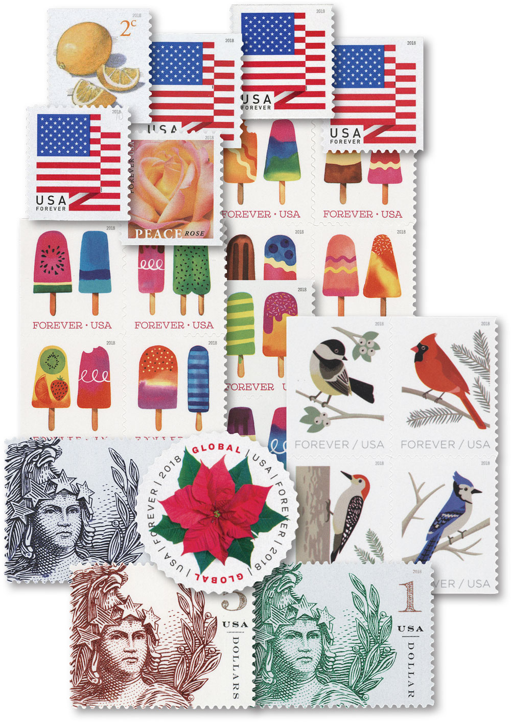 5260 - 2018 First-Class Forever Stamp - US Flag with Micro Print