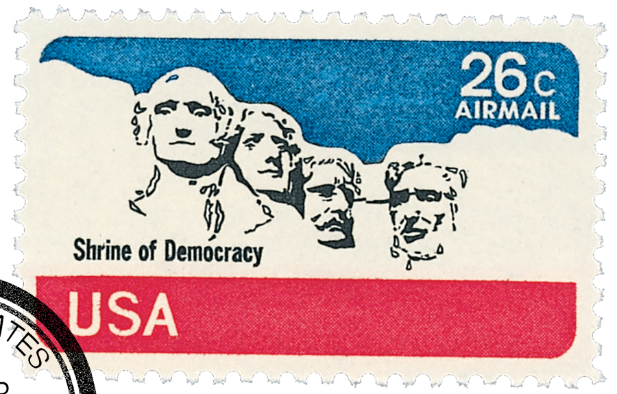 US postage stamp, 3 cents. To cast a free ballot - a root of democracy.  Issued 08 December 1977 in St. Louis, MO. Sco…