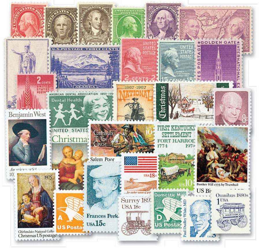 M12431 192686 Mint US Stamp Mix 100 Mint Stamps Mystic Stamp Company