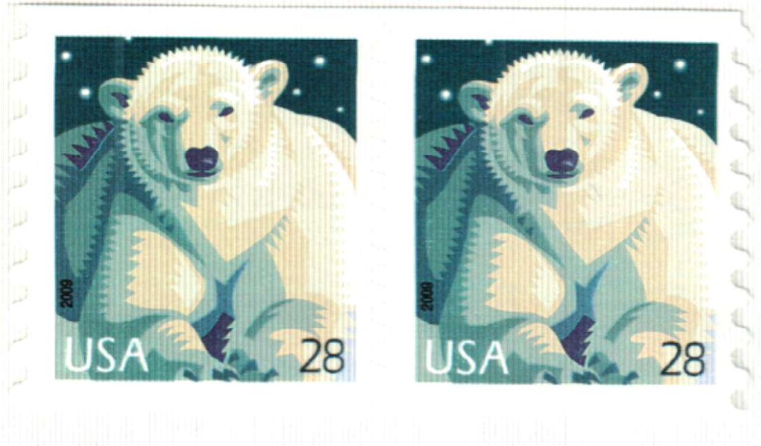 4389 - 2009 28c Polar Bear, coil - Mystic Stamp Company