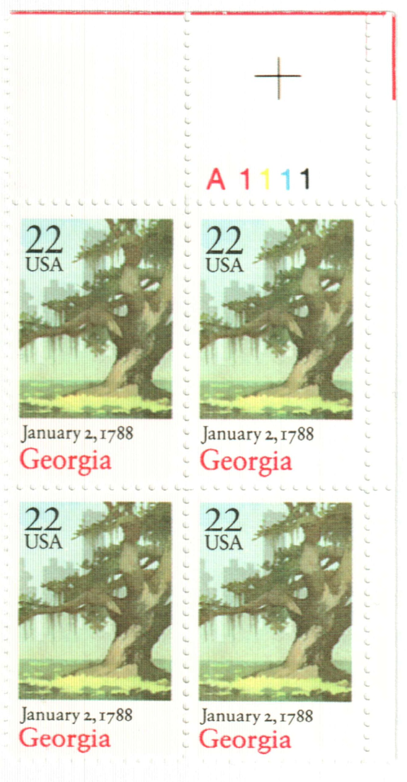 2339 - 1988 22c Bicentenary Statehood: Georgia - Mystic Stamp Company