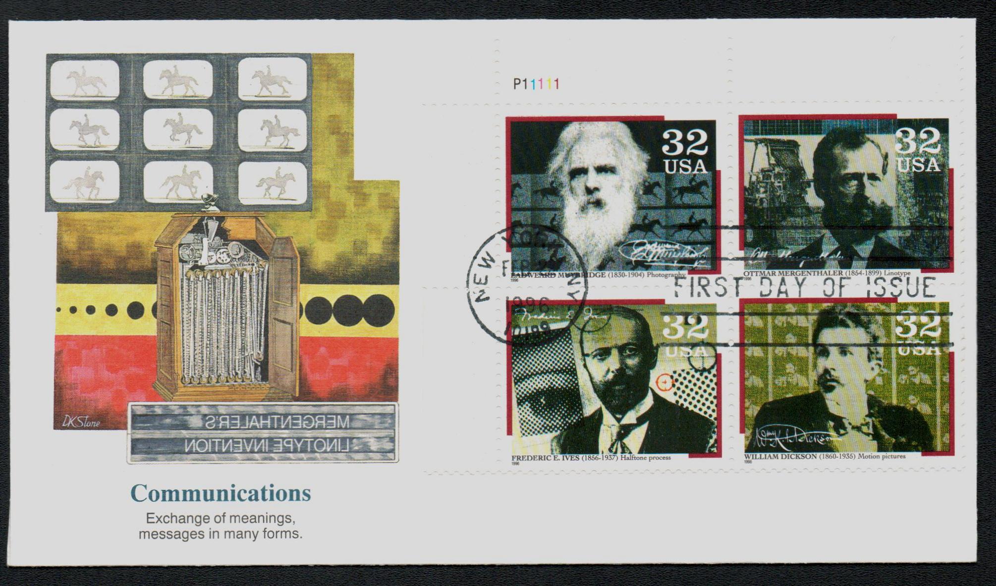 3061-64 - 1996 32c Pioneers of Communication - Mystic Stamp Company